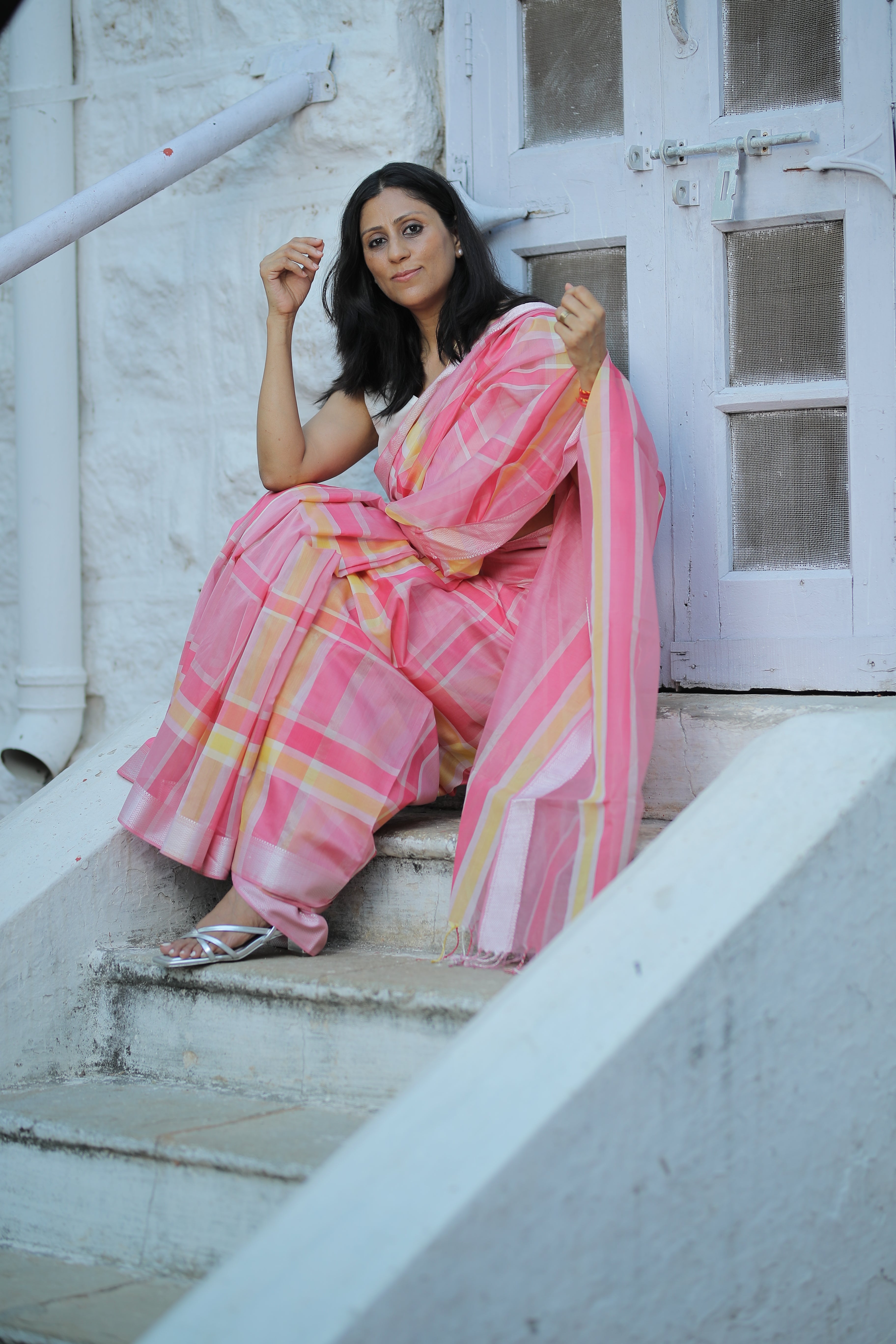 Flamingo pink Narmada Sari