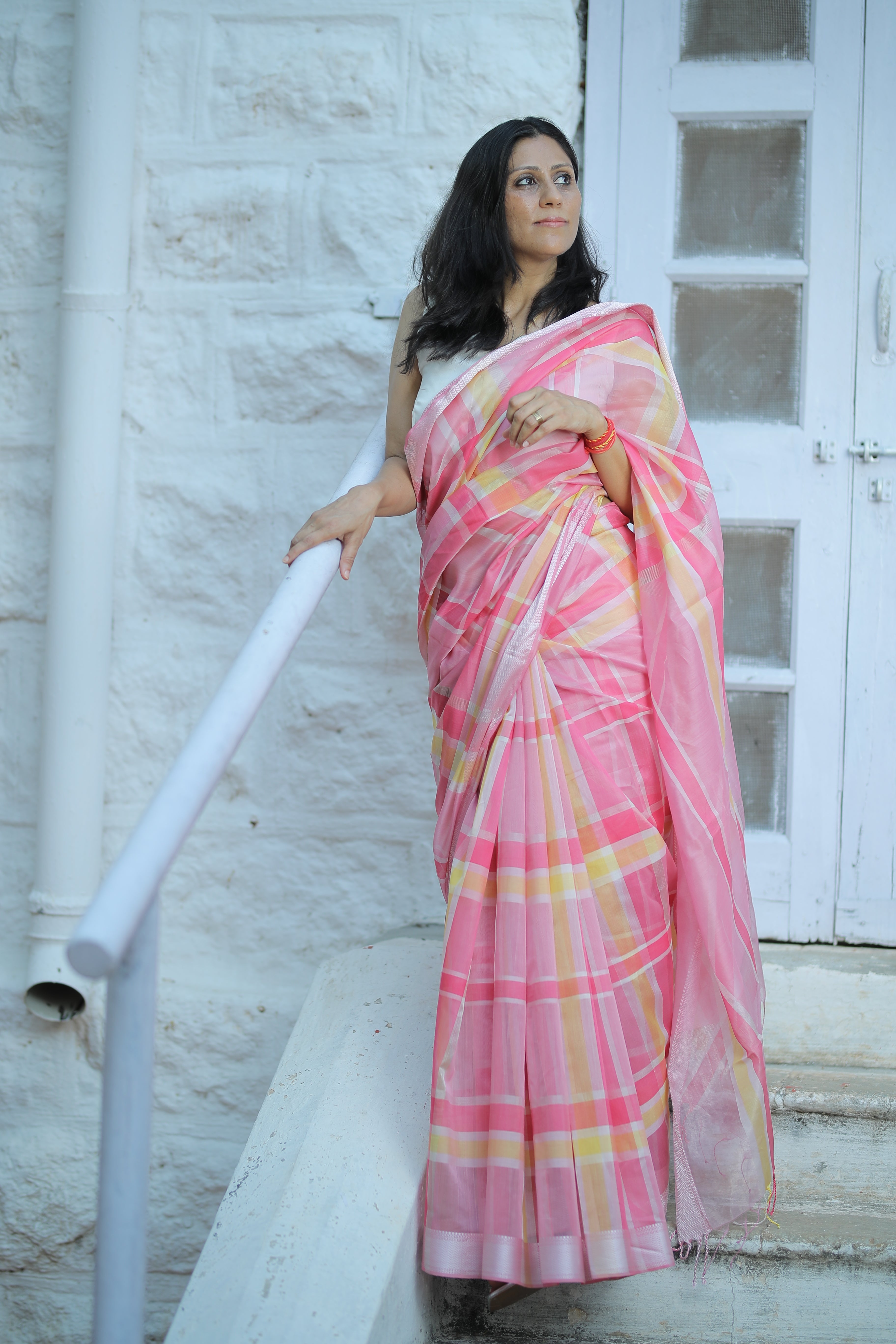 Flamingo pink Narmada Sari
