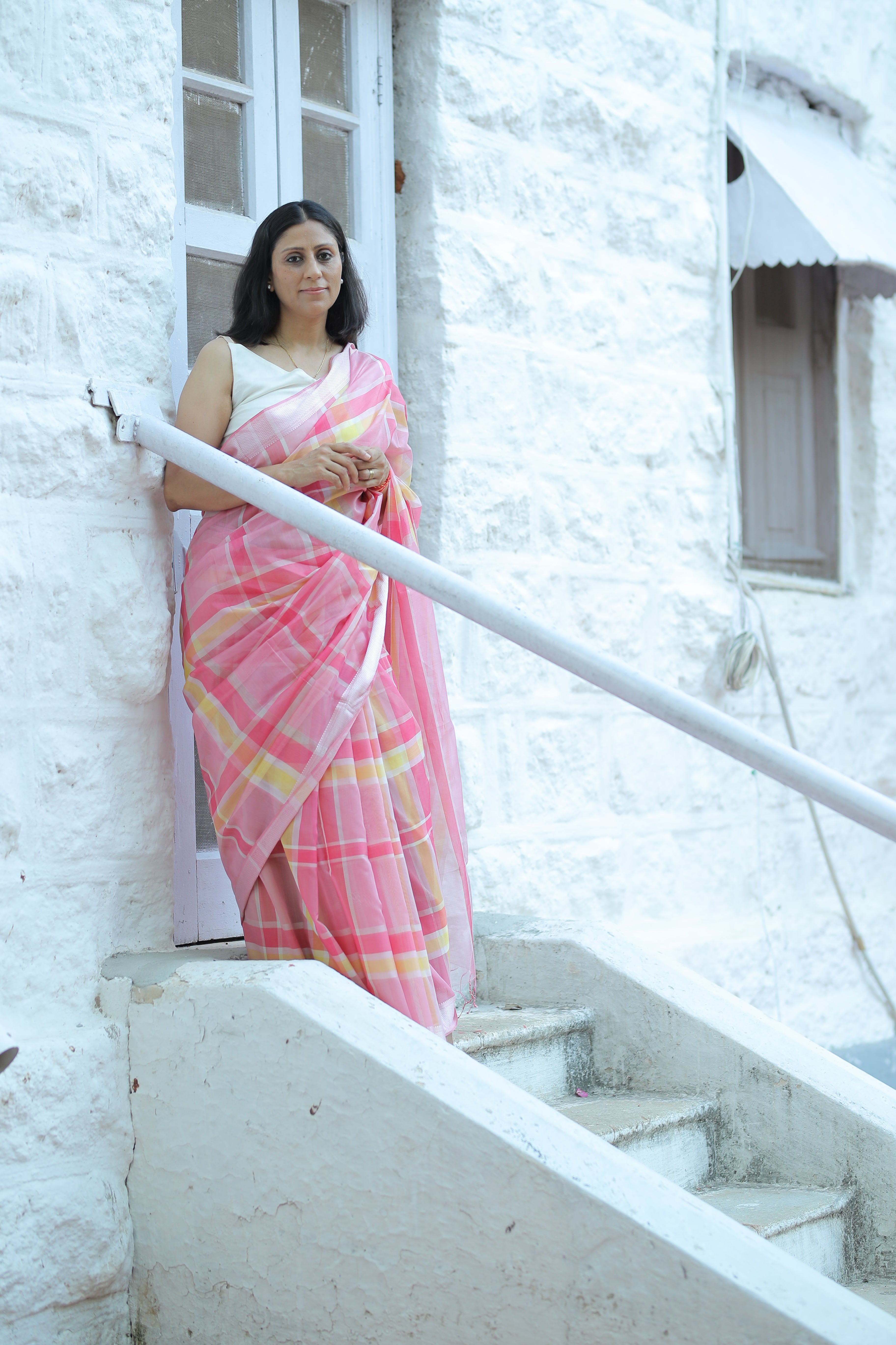 Flamingo pink Narmada Sari
