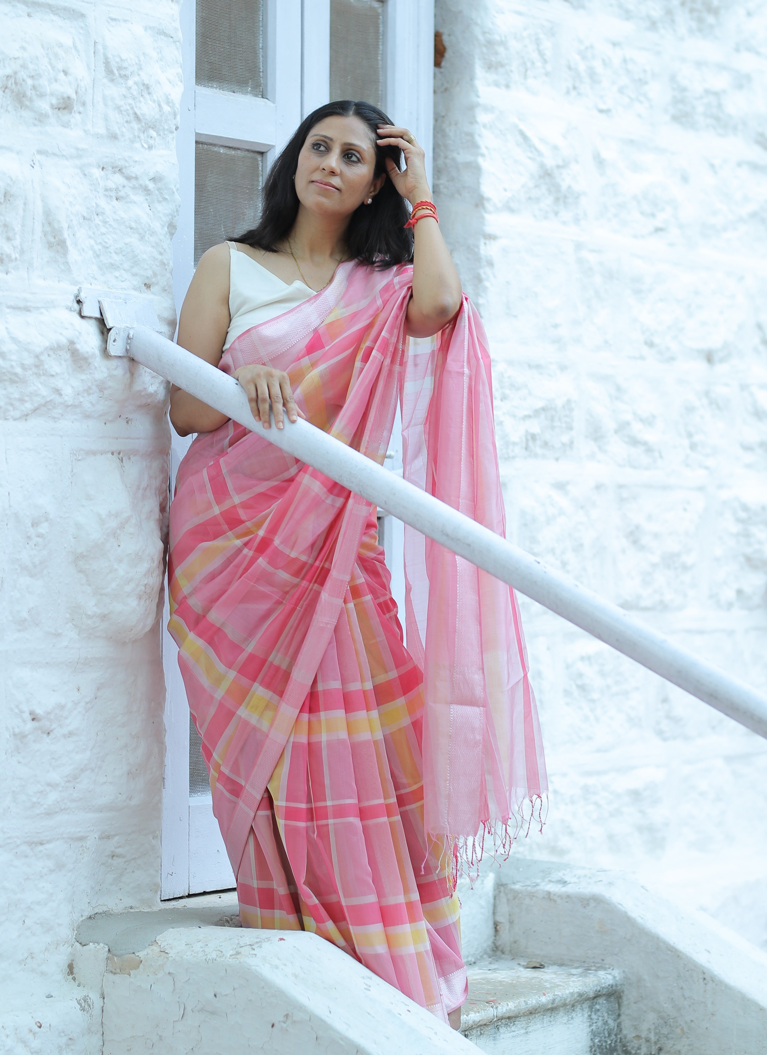 Flamingo pink Narmada Sari