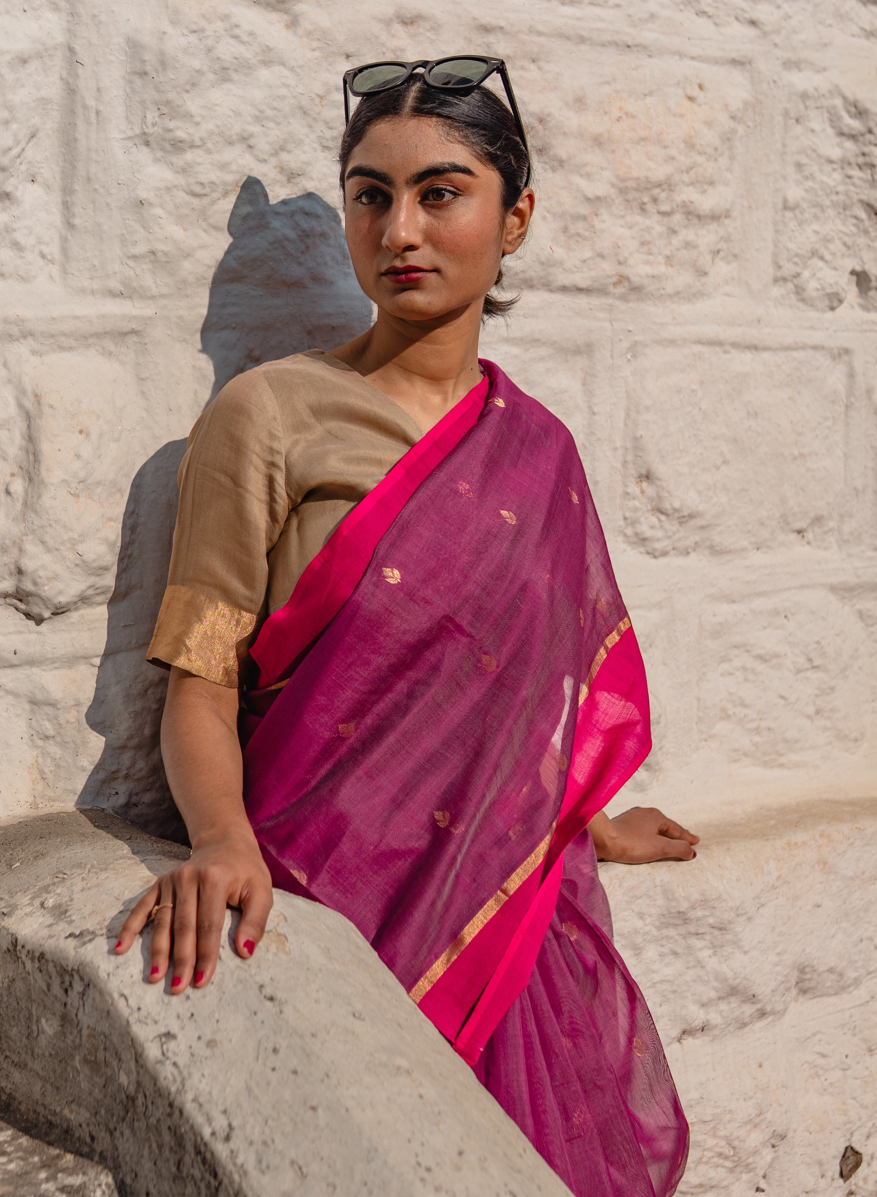 Deep Wine Paisley Sari