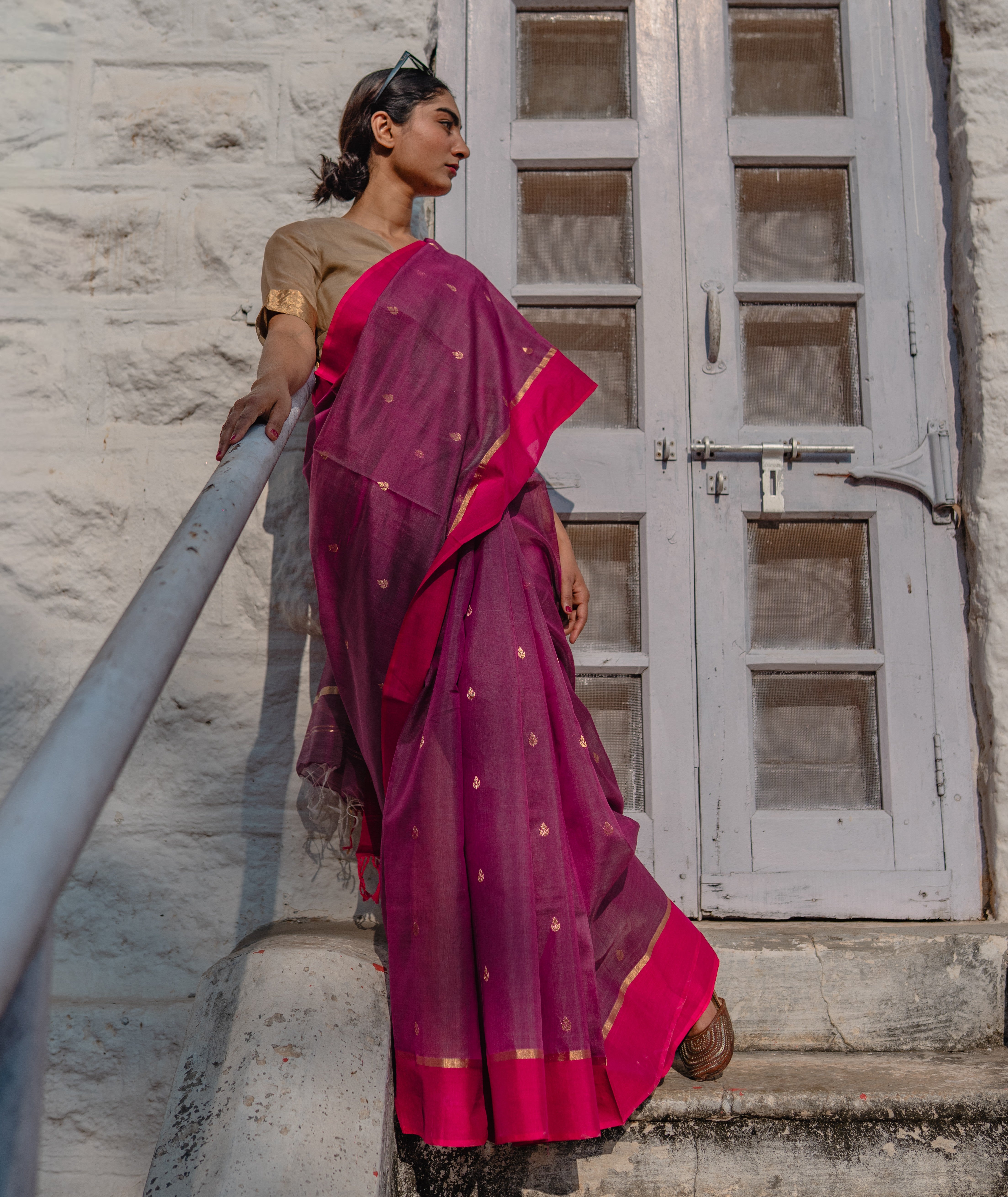 Deep Wine Paisley Sari