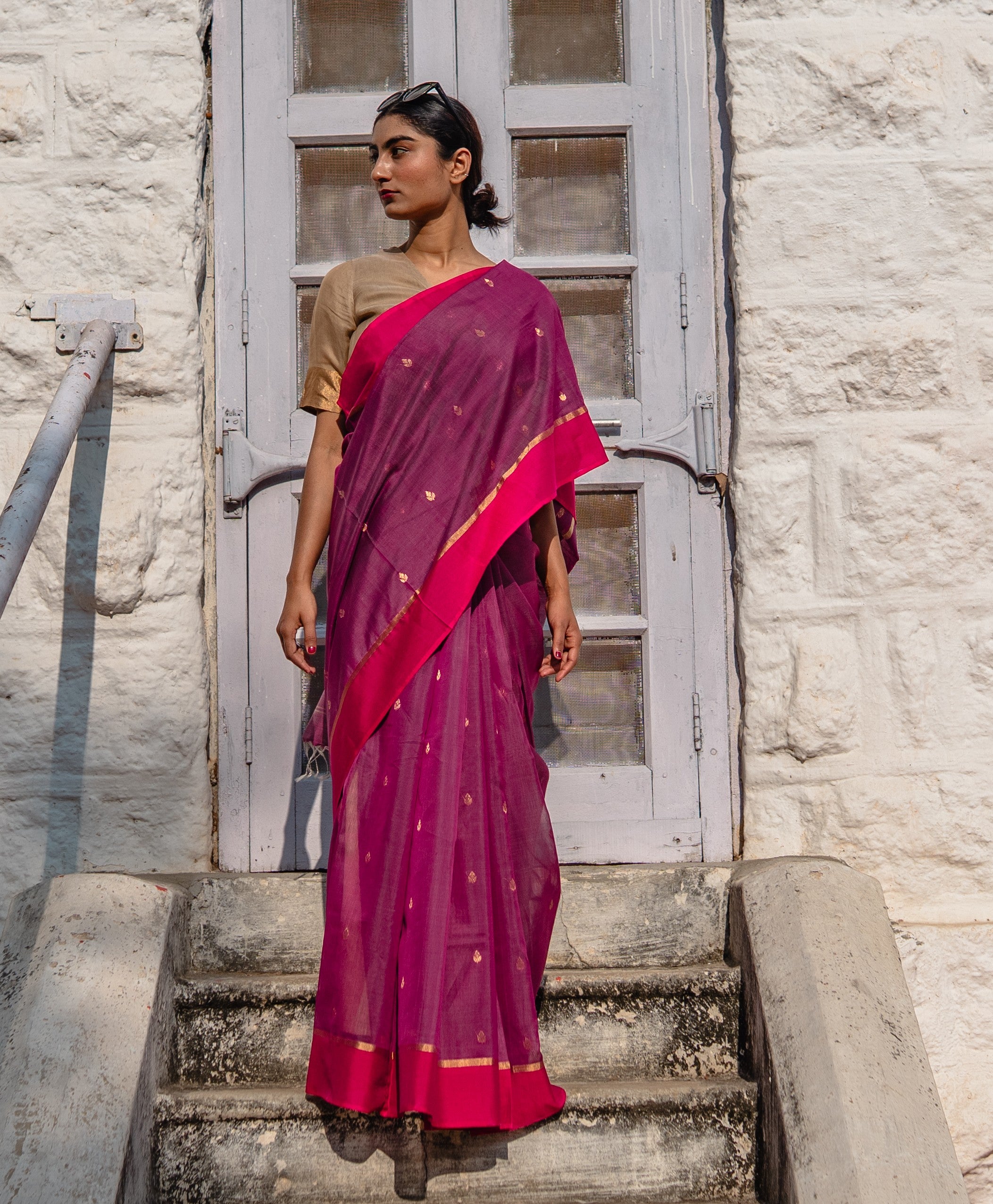 Deep Wine Paisley Sari