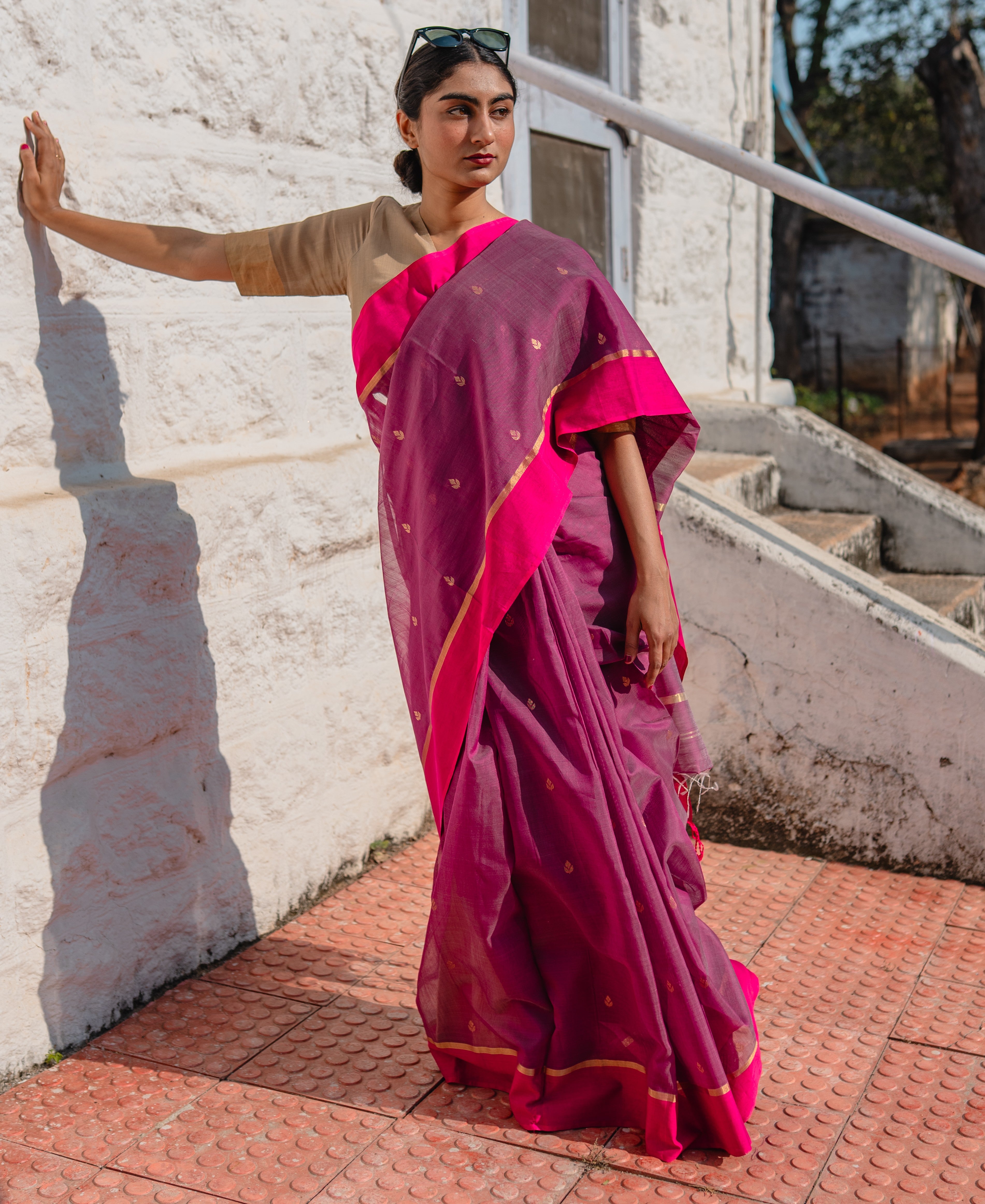 Deep Wine Paisley Sari