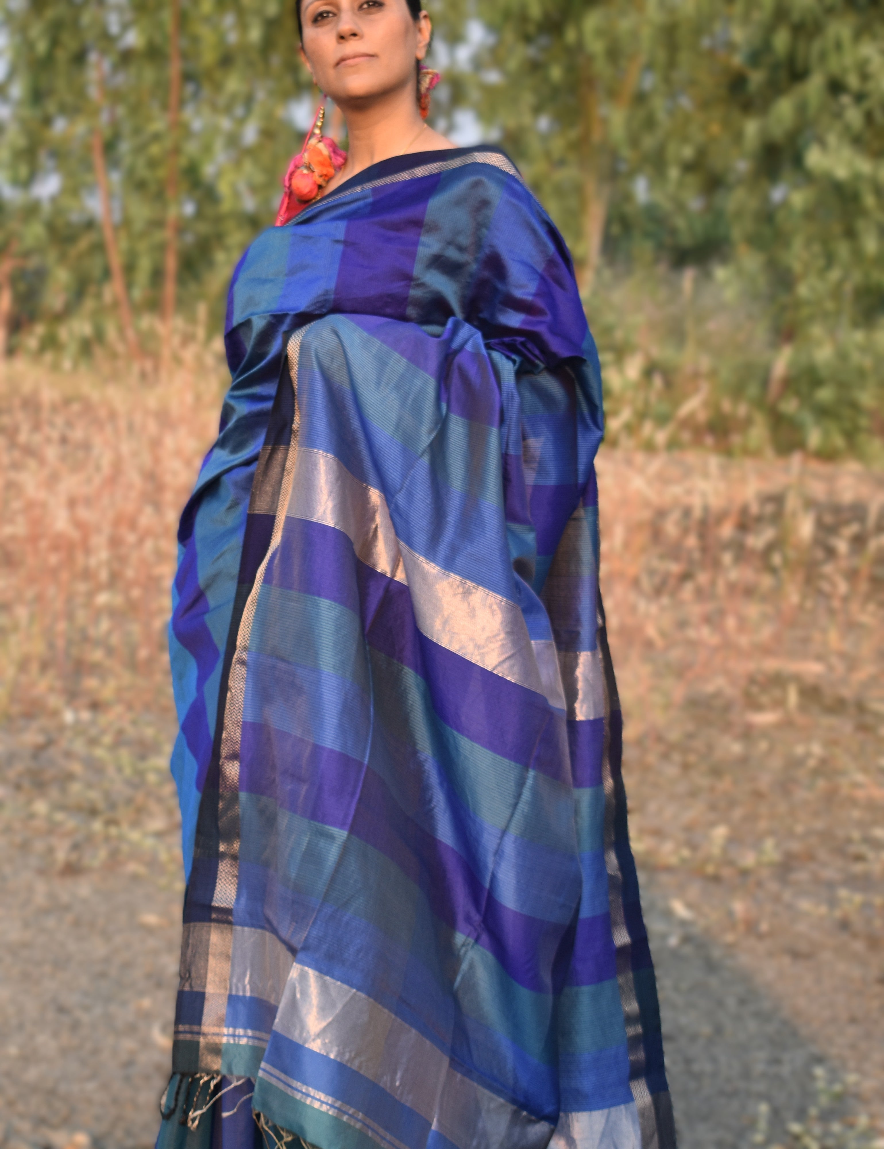 Blue Aura Sari