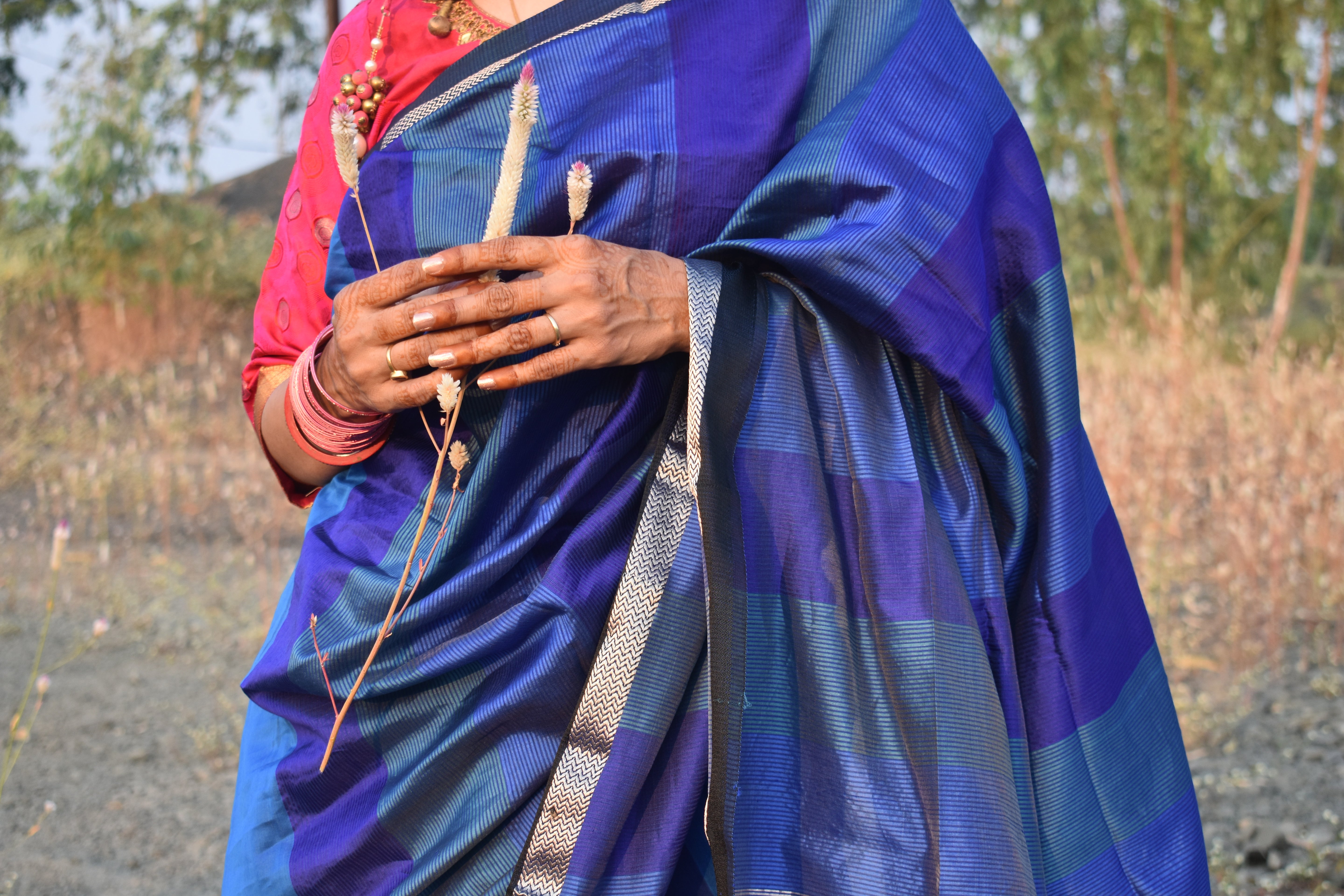 Blue Aura Sari