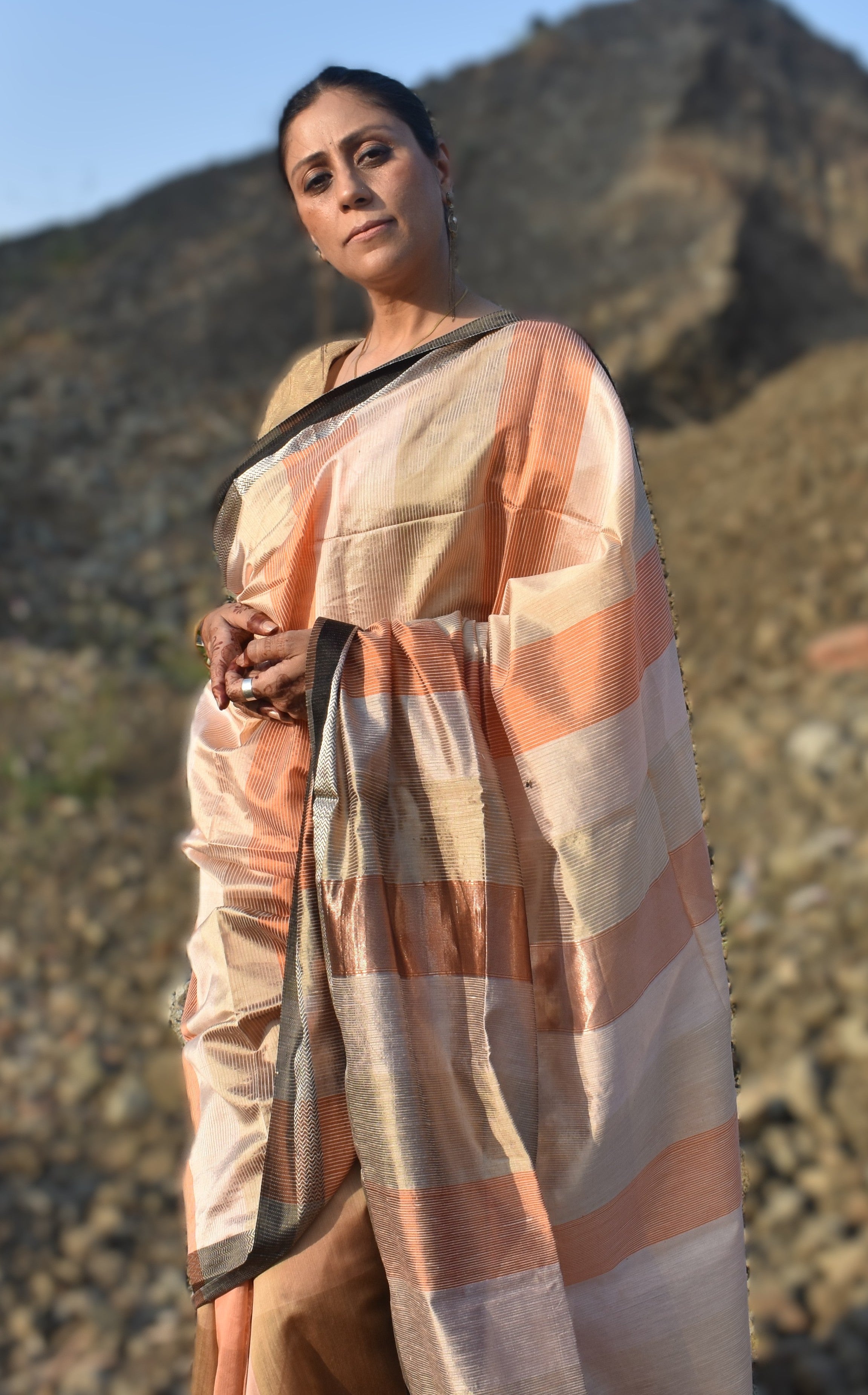 Peach Aura Sari