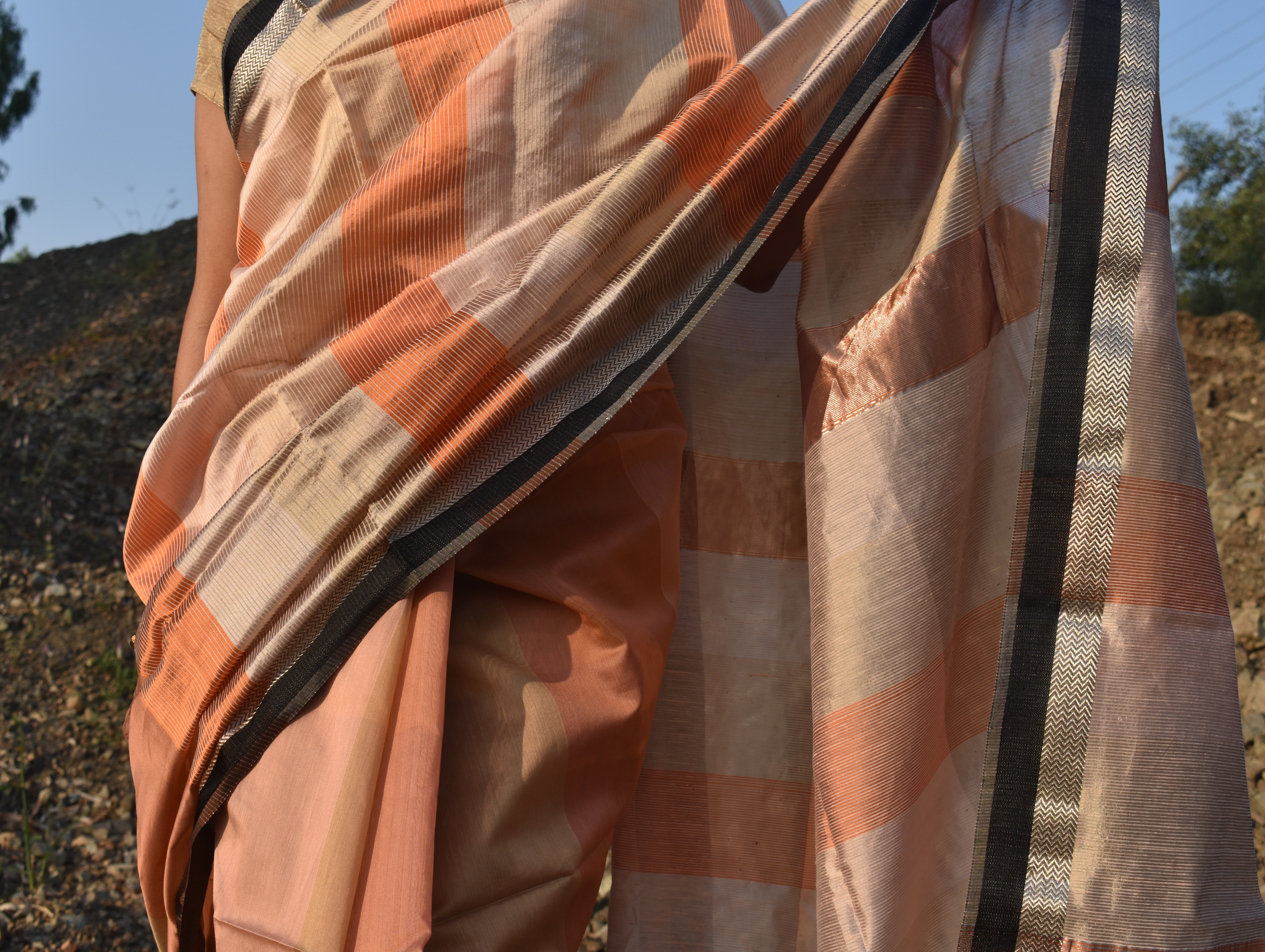 Peach Aura Sari