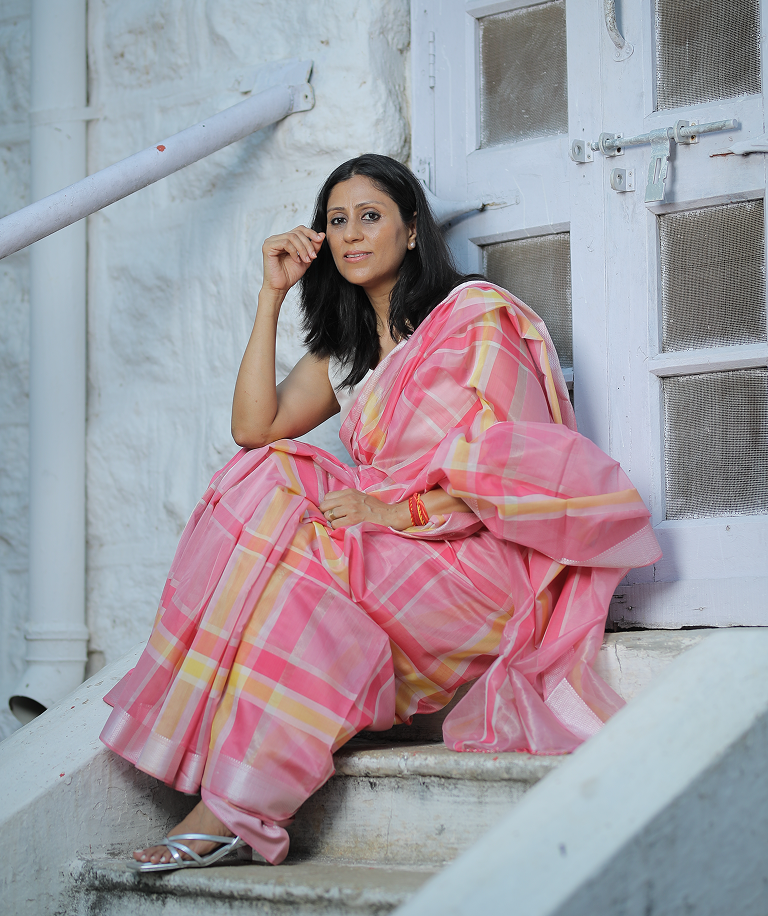 Flamingo pink Narmada Sari