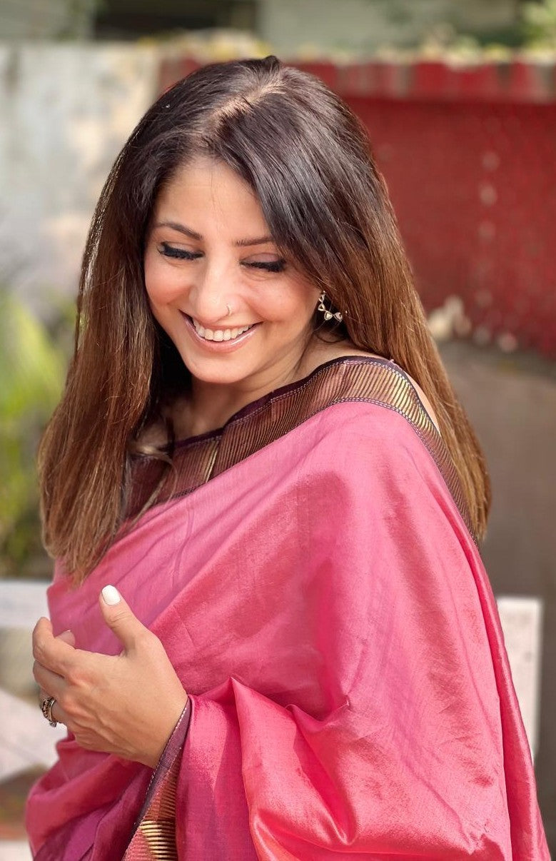 Rosé Silk Sari