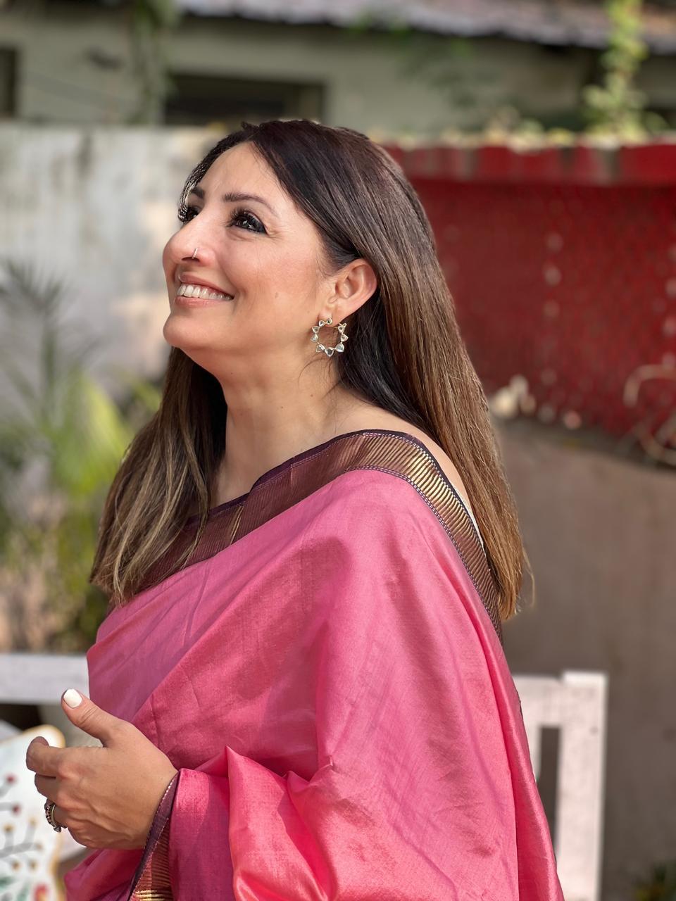 Rosé Silk Sari