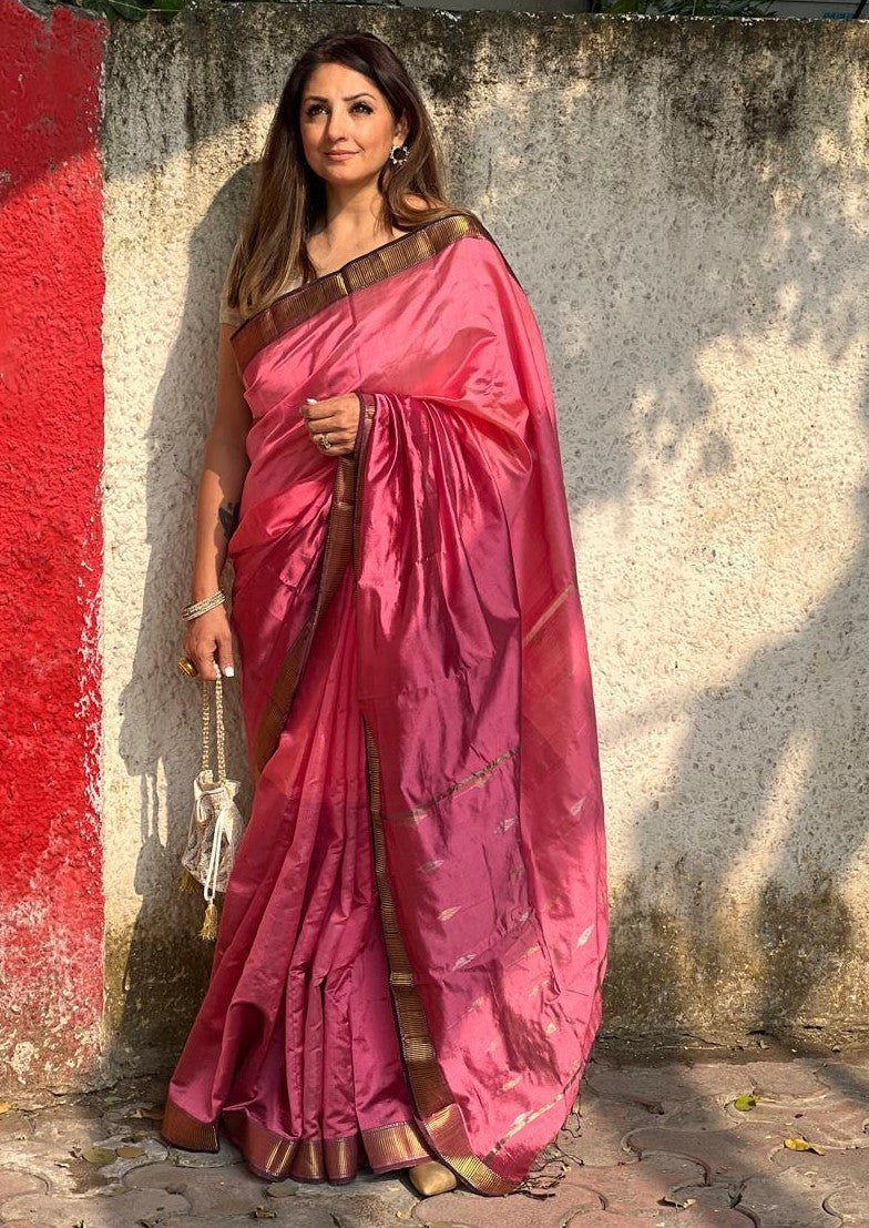 Rosé Silk Sari