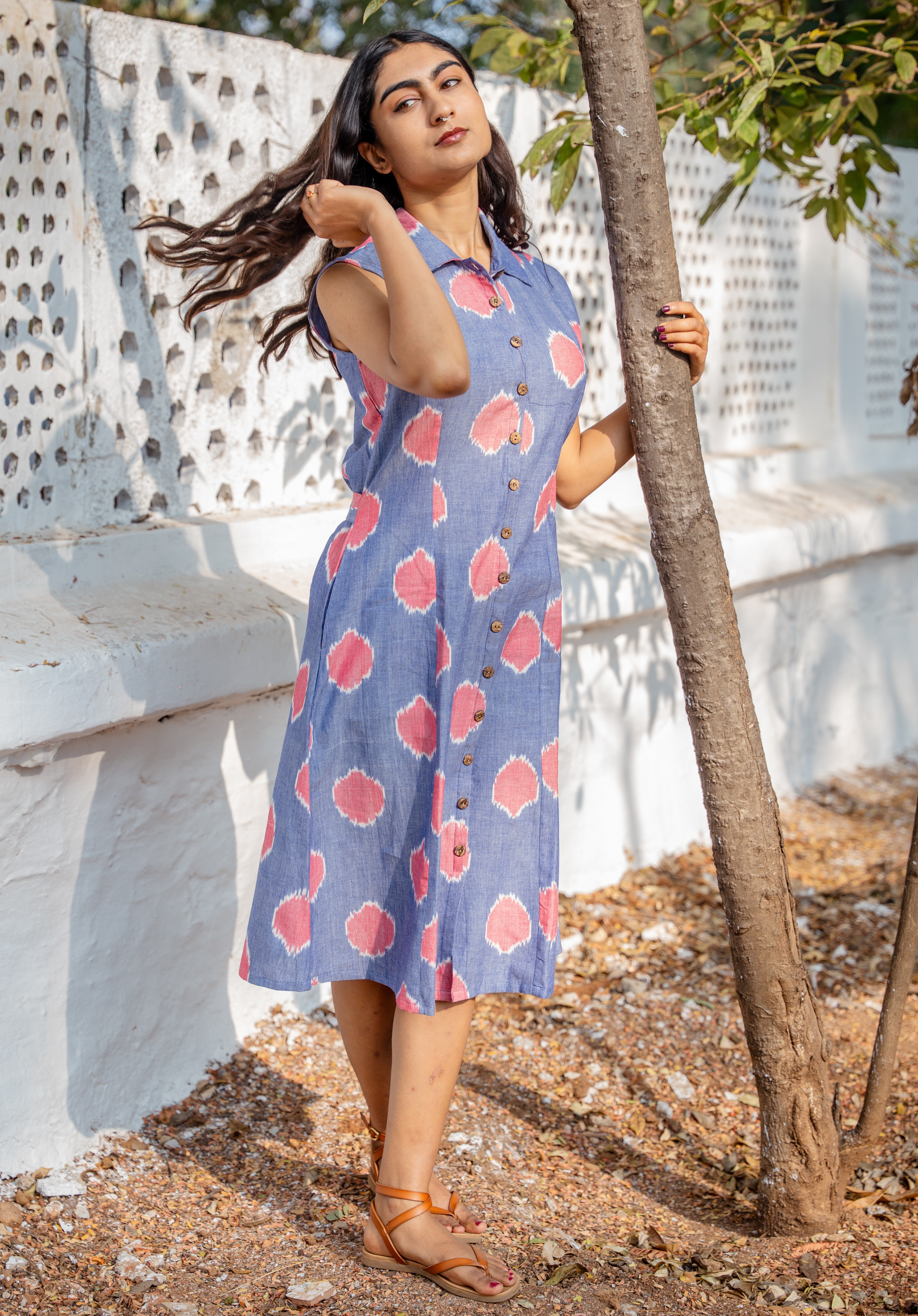 Polka Ikat Dress