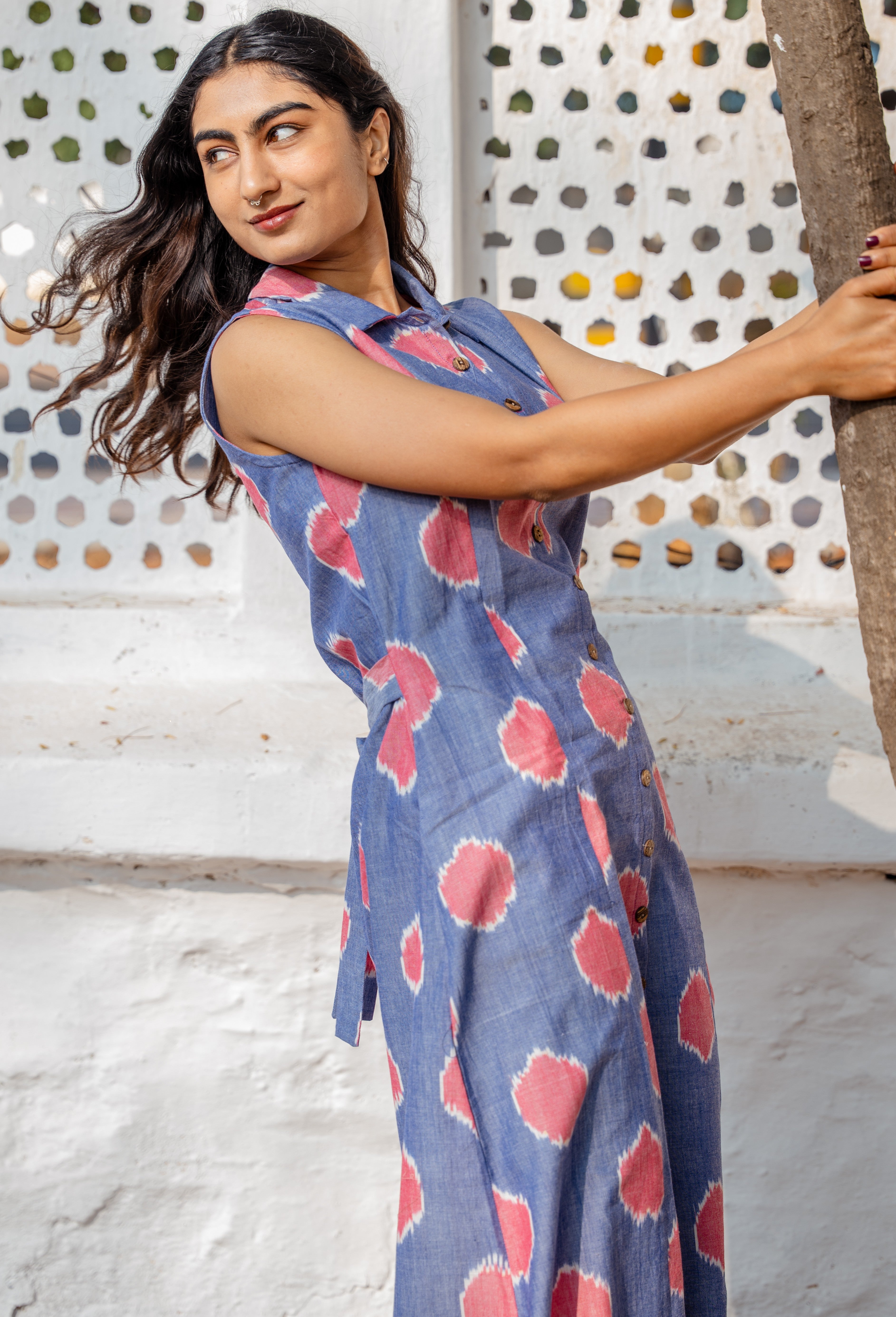 Polka Ikat Dress