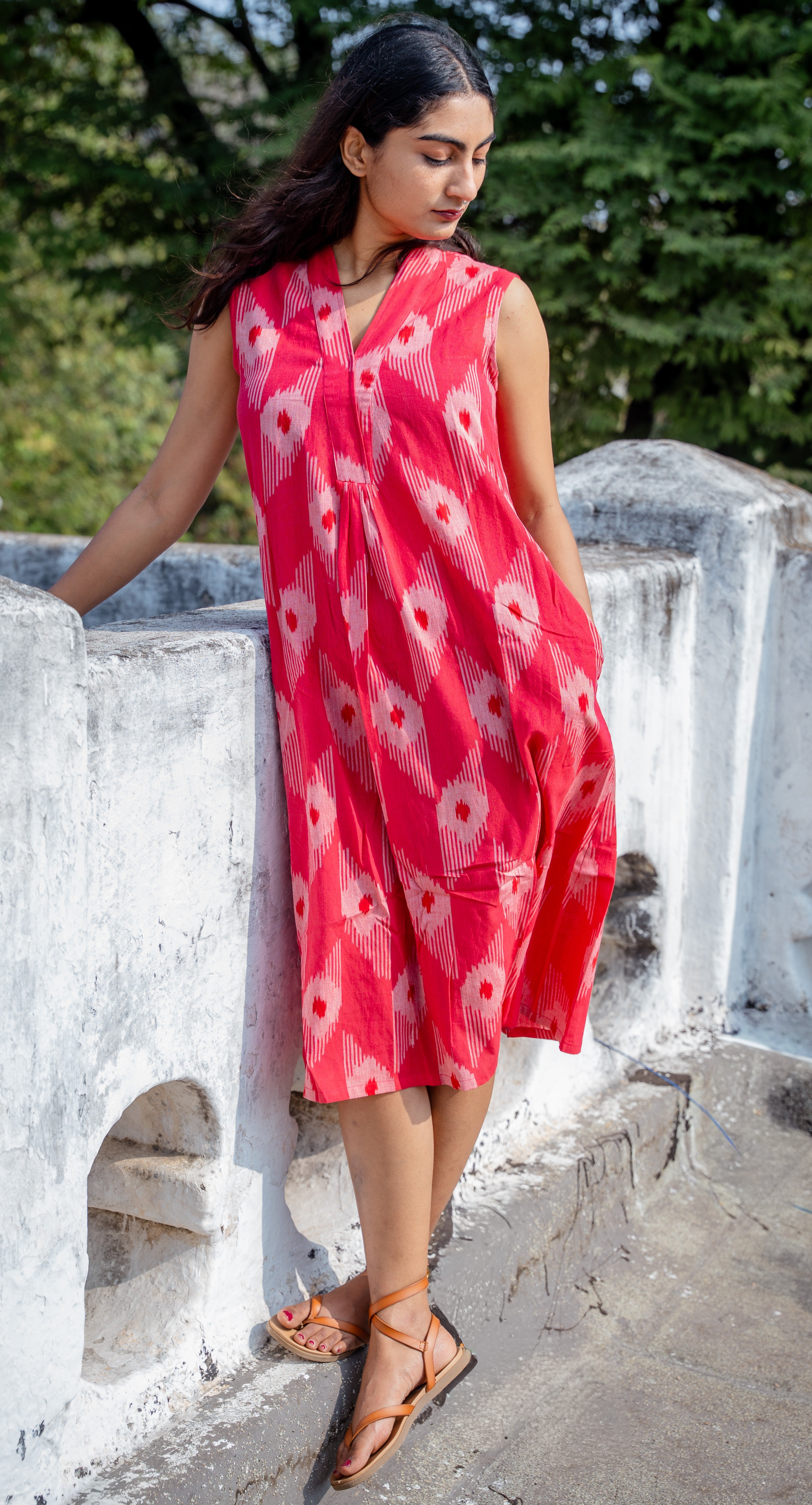 Pink Ikat Dress