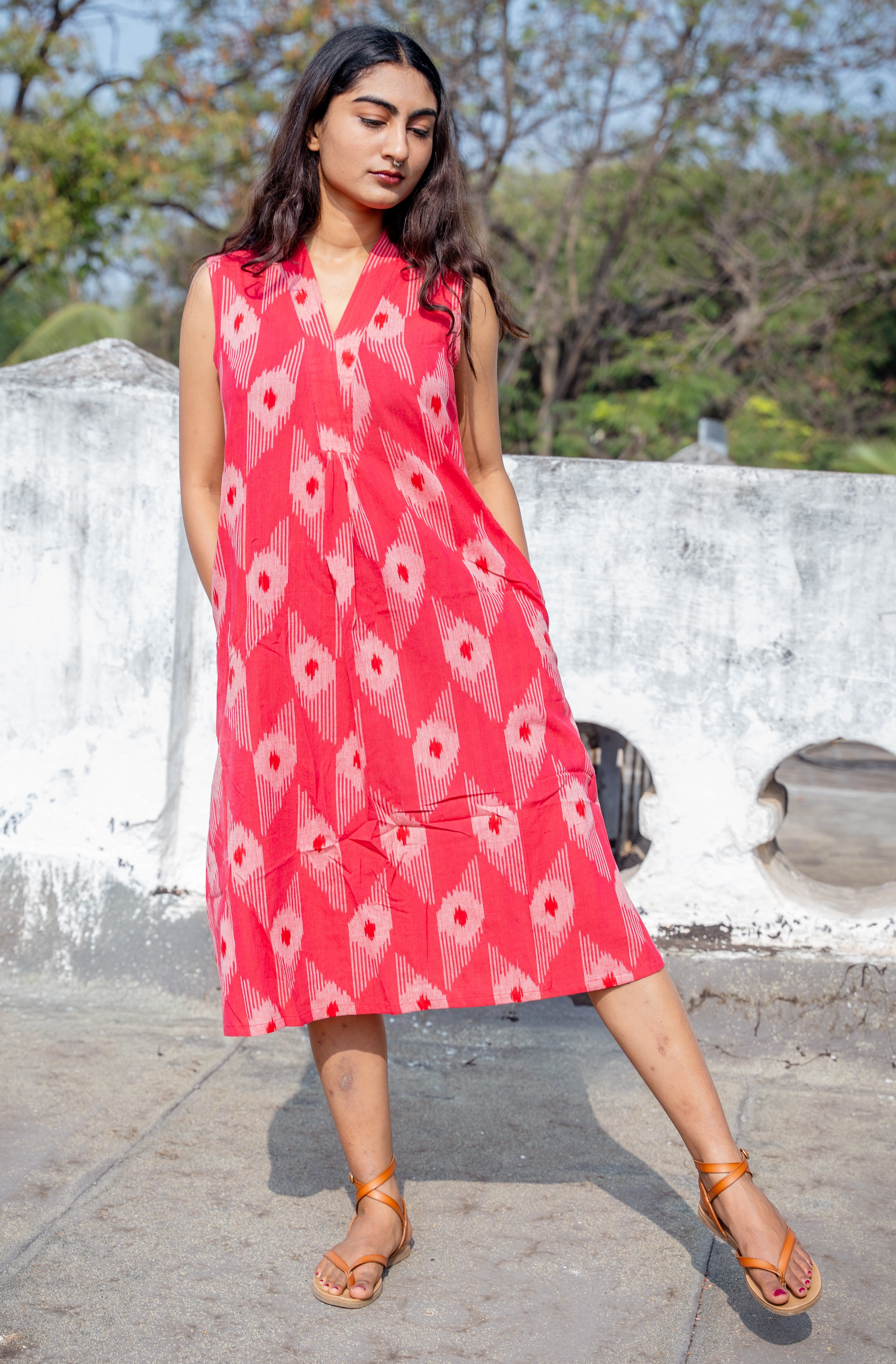 Pink Ikat Dress